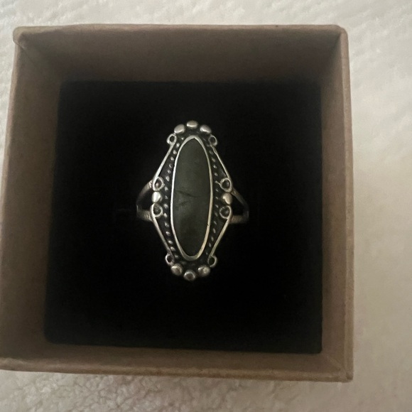 Vintage Fred Harvey Era Native Rare Green Turquoise Sterling Silver Ring Firm - Picture 4 of 9